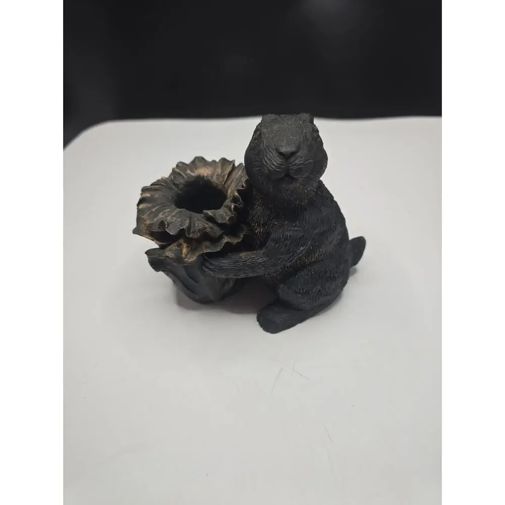 Black Rabbit Flower Vase Decorative Collectible 4